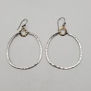 Silpada Hoop Dynamic Duo Drop Earrings Sterling Silvr & Brass W3148